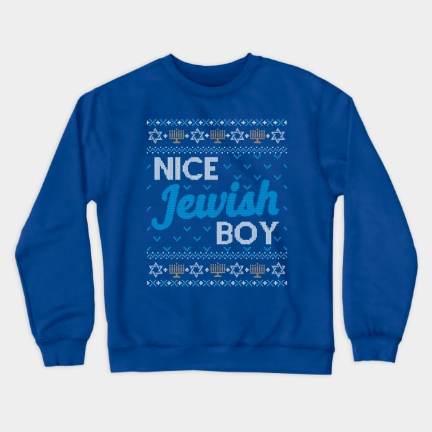 Funny Ugly Hanukkah Sweater, Nice Jewish Boy Crewneck Sweatshirt by HolidayoftheWeek